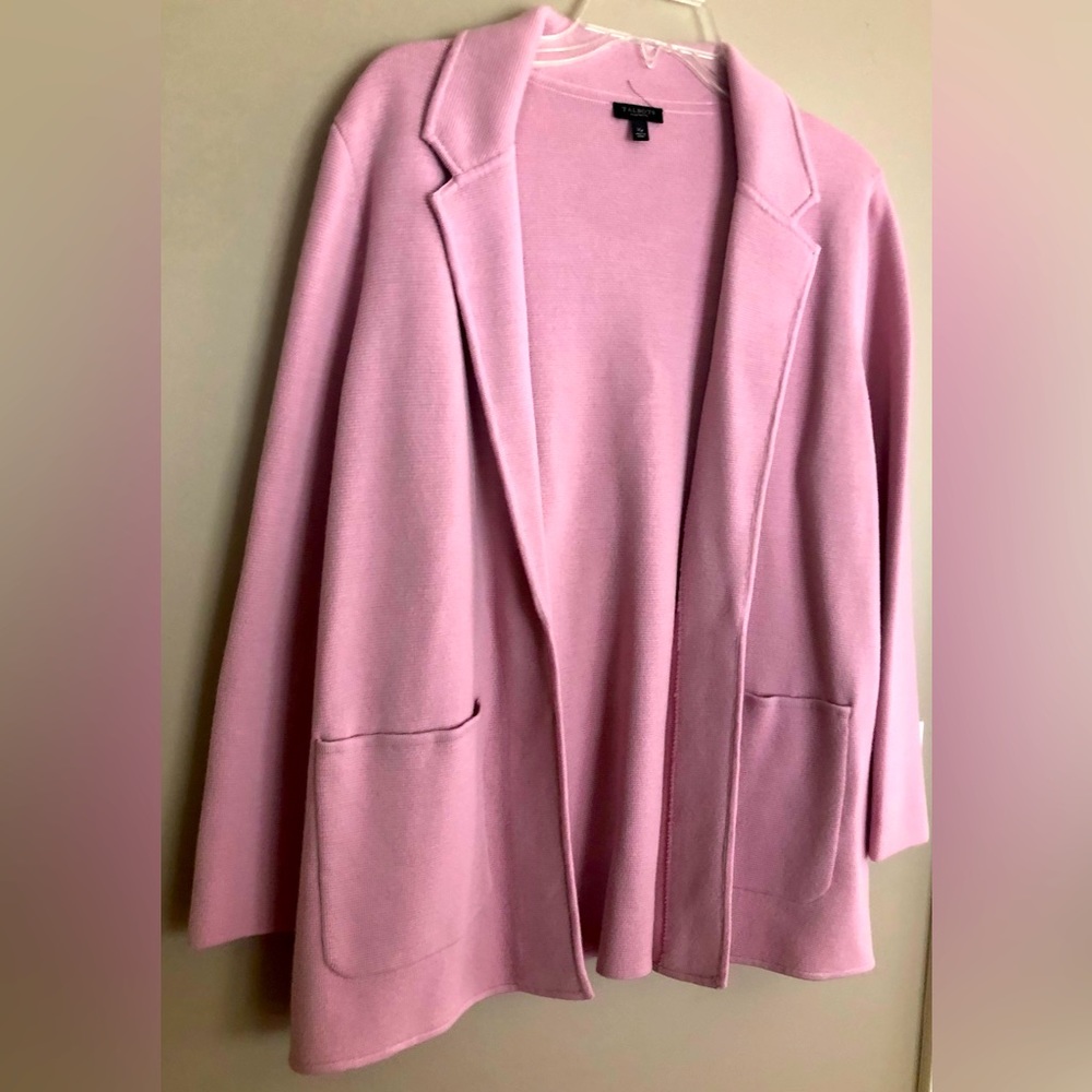 TALBOT'S Pink Sweater Jacket Wool Blend  Size XP